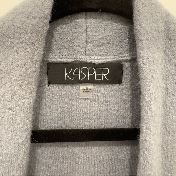 Kasper 100% Wool Light Blue Cardigan - Picture 2 of 8